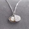 Hongye femmes réel naturel collier de perles d'eau douce 925 pendentifs en argent sterling collier de coquille de mariage classique bijoux fins MX200278d