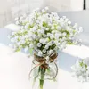 الزهور الزخرفية البيضاء الغجر الجبسوفيلا باقات الاصطناعية pu التنفس لحفل الزفاف المنزل الزخرفة الزهور ديي مزيفة