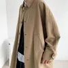 Trench da uomo indossano abiti moda autunno monopetto cappotto lungo maschile cappotto allentato tendenza frangivento casual bello 230404