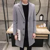 Heren Trench Coats Fashion Men Wol Blends Mens Casual Business Coat Leisure Overcoat Male Punk Style Dust Jackets 230404