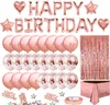 Outros suprimentos de festa de evento 46pcs Rose Gold Birthday Decoration Letra Carta de Balão Happy Balloon Decor Kids Foil Toel Toel Heart 230404