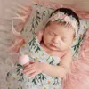 Cobertores de algodão nascido pogal adereços envolve travesseiro planta bordado bebê swaddle envoltório criança infantil cama colcha