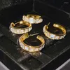 Серьги-кольца, роскошные позолоченные серьги Huggie с цирконием CZ, тонкие серьги для хряща уха для женщин, круглые минимальные ювелирные изделия для пирсинга