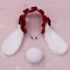 Hårklämmor Barrettes Lolita Ears Pannband med Fluffy Tail Set Lace Cosplay Hoop C7af