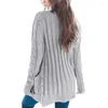 Tricots pour femmes 2023 Femme Mode d'hiver à manches longues Pull décontracté Couleur unie Cardigan tricoté Tops en tricot Femme Manteau Plus Taille XL