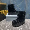 bottes de laine d'hiver botte de neige résistante au froid chaussure de créateur femmes longues bottes hautes plate-forme classique femmes chaussures hautes fond épais femme peluche chaussures chaudes taille 36-40-41