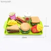 Cozinhas Play Food 9 PCS por conjunto destacável lanche hambúrguer plástico fingir brinquedo jogar casa conjuntos de comida para crianças brinquedo de cozinha presente de aniversário L231104