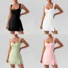 Lu Yoga Lemon Algin Women Tennis Dresses Sleeveless Golf Wear Sexy Fitness Skirt Gilr Summer Short Golf Dress Sport Gym Clothes Badminton Activewear LL Align gym