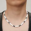 Chains 2023 Fashion Bohemian Design Jewelry Woman Man Simple Black White Bead Necklace Handmade Couples Necklaces