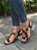 Sandales sandales femmes mode d'été femmes Bling fleurs racine transparente bout ouvert sandales femme chaussures 230403
