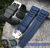 20 mm hoge kwaliteit siliconen rubberen horlogeband voor Richard wit blauw Mille vlindergesp zachte natuur band schroefgat armband H9409736
