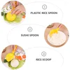 Spoons 2pcs Semicircular Rice Spoon Porridge Sushi (Yellow) Serving