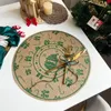 Tischsets Hitzebeständige Ballbecher-dekorative Kaffee-Jute-Wollmatte Runde Retro-Weihnachtsdekoration mit bedrucktem, gewebtem Esstisch-Tischset