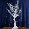 Elegant bröllopsbord mittpices White Wishing Tree With Acrylic Crystal Peads String för Party Valentine's Day Diy Decoration