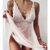 Sexy Costume Sexy Womens Open Crotch Sleepwear V Neck Silk Nightdress Summer Sleeveless Sling Underwear Plus Size Lace Babydoll Sex Dress