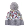 Chapeau d'hiver en relief à paillettes Mode capricieuse Causal Hiver Bonnets élégants avec Pom Pom Femmes Chapeau de Noël en tricot chaud à paillettes DF315