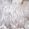 10Sheets Material Paper Lace Feathered Butterfly Hollow Literature Cute Memo Scrapbooking Decorative White DIY Backing 105 137MM