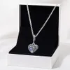 2020 Christmas Sparkling Blue Moon and Stars Heart Necklace 925 Sterling Silver Jewelry chain Pendant Necklaces For Women Men Q012307M