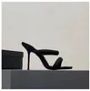 2024 Luxe Noir Pantoufles À Talons Hauts Sandales Femmes Nouveau Fond Mou Stiletto À Talons Hauts Talons De Chat Banquet Sandales De Vacances Mode Polyvalente