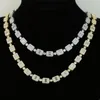 Chaînes 1 Rangée Brillant Tennis Chaîne Collier Hommes Hip Hop Glacé Bling CZ Bijoux Or Argent Couleur Charme Drop Ship