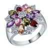 Modeschmuck Juwel Ring Silber Wassertropfen Birnenförmige Blume Schneeflocke Einfacher Stil Ring