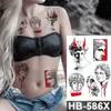 5 PC Temporary Tattoos Waterproof Temporary Tattoo Sticker Heart Knife Gun Angel Old School Flash Tattoos Spider Lips Body Art Arm Fake Tatoo Women Men Z0403