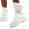 2020 модные белые туфли на платформе с карманами для женщин, осенне-зимние ботинки на высоком каблуке, Botas Mujer T231104