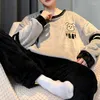 Men's Sleepwear Winter Warm Flannel Boy Thermal Velvet Cartoon Plaid Pajama Sets Casual Pjs Male Loungewear Pyjamas Nightwear