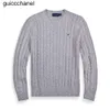 Designer 23SS Luxury Classic Sweaters Polos Ralphs Män Kvinnor Stickande Laurenities Sweaters Round Small Embroidery Cotton Modemärke Mens tröja