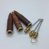 Roken Natuurlijke Houten Bullet Stijl Droog Kruid Tabak Spice Miller Snuff Snuiven Sniffer Snuffer Stash Case Seal Opbergdoos Wax Olieplatforms Dabber Lepel Flessenhouder