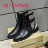 Autumn Winter Short Boots Woman Cowhide Metal Belt Bucklesshoe Tall Barrel Long Boot 100% Leather Lady Cloth Women Shoes Stor storlek 35-41-42 med låda