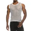 Hommes t-shirts hommes Transparent Sexy maille t-shirts été décontracté Muscle pull à manches courtes t-shirt haut mode Streetwear