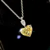 Подвесные ожерелья Caoshi Noble Demperument Collese с желтой формой сердца хрустальный камень романтический подарок для женщин Обручальные ювелирные изделия