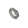 Mentiers pour femmes anneaux Double-G Shape Sier couples Ring Ring Version de haute qualité Bijoux en gros