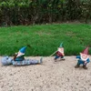 庭の装飾gnome彫像外装飾装飾屋外樹脂装飾dwarfセットパティオ芝生のufoテーマ