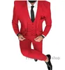Męskie garnitury królewskie czerwone czarny szary singiel singiel Brest Wedding Suit Busa Forma Męskie Costium Homme Slim Fit