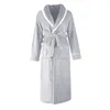 Женская одежда для сна, теплая плюшевая фланелевая ночная рубашка для пары, утепленный удлиненный искусственный халат больших размеров на зиму