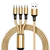 Зарядные кабели 1,2 м 2A 3 в 1 для HuaWei LG Samsung Note20 S20 Micro USB Type C с металлической заглушкой OPP