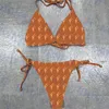 Damen Bademode F Buchstabe Bikini Voller Buchstabe Badeanzug Bunter Jacquard-Badeanzug Schwester-Badebekleidung Viele Farben