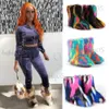 New Winter Women Woman Fluffy Furry Faux Fur Snow Female Plush Outside Flat Shoe Ladies Warm Slip On Ankle Boots T231104