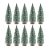 크리스마스 장식 10pcs 15cm 미니 트리 장식 눈 덮힌 소나무 홈 파티 바 나무를위한 소나무 DIY 장식품