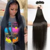 Lace Wigs Bot recht 28 30 32 inch Remy Braziliaans haar Weef Human Hair Bundels Natural Raw Virgin Human Hair 3 4 Bundels 230403
