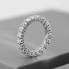 Solitaire Ring 3MM Infinite Round Rings for Women 925 Sterling Silver Full Enternity Diamond Wedding Band Ring Silver Jewelry 230403