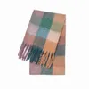 Scarves Ac Family Cashmere Shawl in Autumn and Winter2023 Winter Fashion Colored Chequered Scarf Warms Students'necks Thicker Shawls G221007KPKM