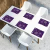 Table Mats Purple Christmas Snowflake Non-Slip Insulation Place For Kitchen Dining Washable Placemats Cup Mat Set Of 6