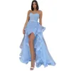 Mini robe de bal fourreau bleu ciel, avec traîne détachable, à paillettes, robe de soirée, jupe Hi-Lo, robe de remise de diplôme