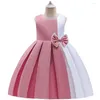 Girl Dresses Dress Birthday Party Wedding Ball Gown Princess For Girls Kids Stitching Teenager Prom Clothing Bow