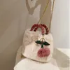 Totes Nanfeng Cherry Girl Plush Cute Hbag Fashion Chain Oblique Cross Bucket Bag