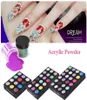 Nagelkonst salong kristall akrylpulver skulpturpulver blandade färger set kits paket 5g flaska 12 18 24 färger262d1929000