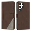 Business Leather Wallet Cases For Samsung S23 FE Ultra S22 Plus Note 20 A23 4G A33 A34 A53 A54 M33 M53 A25 M54 Hybrid Color Hit Contrast ID Card Slot Holder Flip Cover Pouch